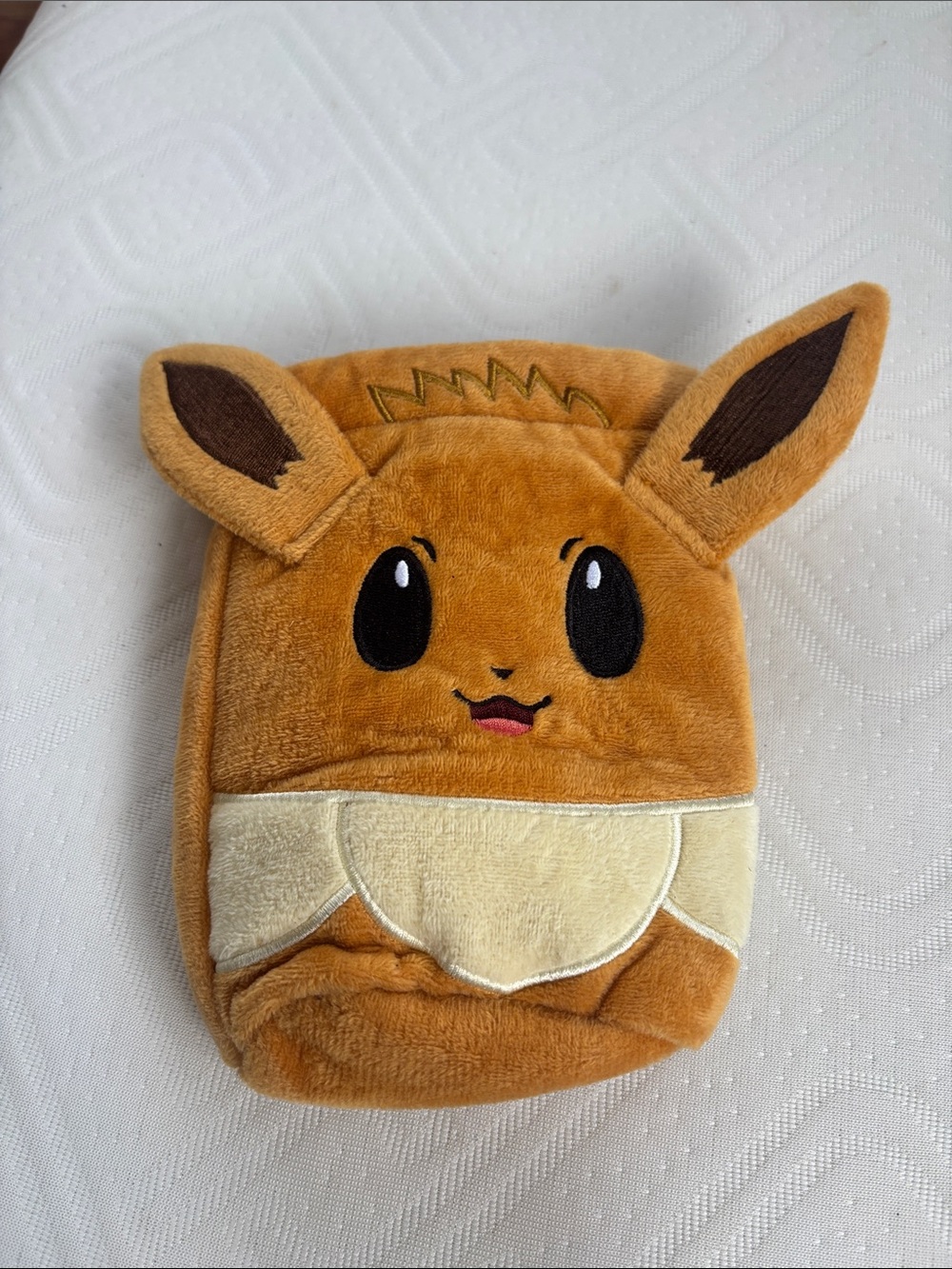 NWOT New Pokemon Eevee Kids Plush Drawstring bag Pouch - Brown & Cream